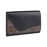 Derek Alexander Leather Ladies Medium Clutch with Embossing