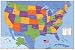 United States Map Subject Art Poster Print, 36x24