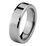 *** LASER ENGRAVING SERVICE *** 6mm Beveled Faceted Cobalt Free Tungsten Carbide COMFORT-FIT Wedding Band Ring for Men and Women (Size 5 to 15) [DETAIL INFORMATION - PLEASE CLICK AND CHECK THE ITEM DESCRIPTION] - Size 13