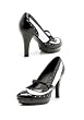 4 Inch Heel Pointy Toe Pump Women'S Size Shoe With Two Tone And Mary Jane Strap