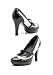 4 Inch Heel Pointy Toe Pump Women'S Size Shoe With Two Tone And Mary Jane Strap