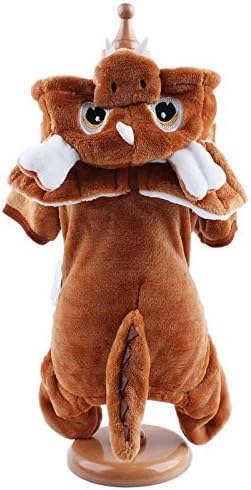 Rachel Pet Products Elephant Velvet Pet Hoodie Hooded Jumpsuit Costume for Puppy Dogs, Brown, L