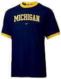 Michigan Wolverines Nike Navy Classic Ringer Tee