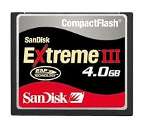 SanDisk SDCFX3-004G-A31 4 GB Extreme III CompactFlash Card (Retail Package)