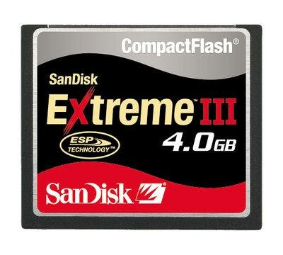 SanDisk SDCFX3-004G-A31 4 GB Extreme III CompactFlash Card (Retail Package)