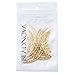 BEADNOVA 30pcs 14k Gold Plated Twist Curved Long Noodle Tube Beads for Jewelry Making Bracelet (2mm x 20mm)