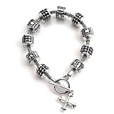 Cynthia Gale Signature Collection Sterling Silver Gothic Prayer Bracelet 7 1/2" length