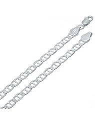 4MM Thick - Mariner Link Anchor Chain Necklace/Bracelet - Genuine .925 Solid Sterling Silver