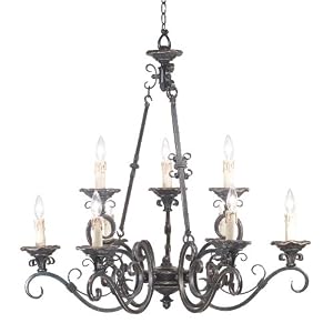 Kenroy Home 90329ORB Cardiff 9 Light Chandelier, Oil Rubbed Bronze Finish