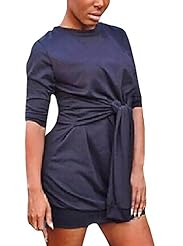 General Print Winter Long Sleeves Above the Knee  Dress With a Sash 