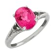 2.51 Ct Mystic Pink Topaz & Black Diamond Silver Ring