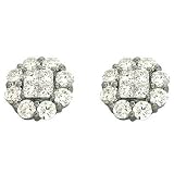 14k White 2.18 Ct Diamond Earrings