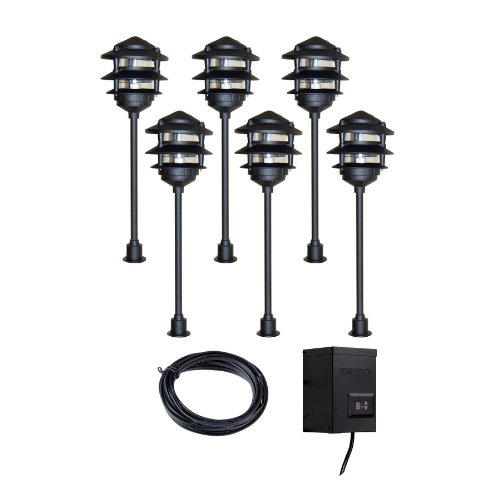 Portfolio 6Light Black LowVoltage Incandescent Path Lights Landscape