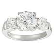 Silvertone Round-cut Cubic Zirconia Bridal Ring (Sizes 5 - 9 available)