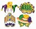 Mardi Gras Masks 12in. Card Stock with Attached Elastics Pkg/8