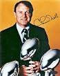 Chuck Noll Autographed Pittsburgh Steelers 8x10 Photo w/ Super Bowl trophies