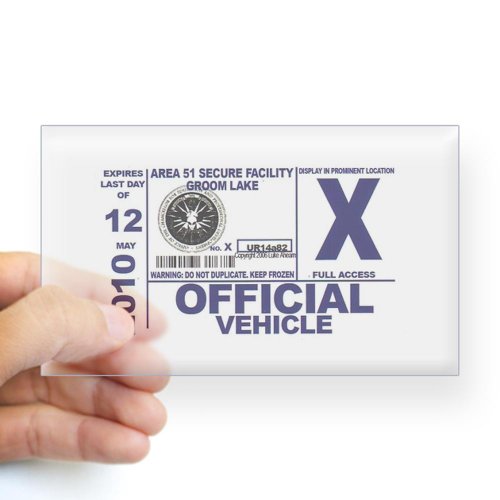 CafePress Area 51 Parking Pass Sticker Rectangle - Standard