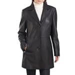 BGSD Women's New Zealand Lambskin Leather Walking Coat in Black or Brown
