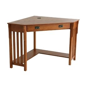 Mission Oak Corner Desk - Southern Enterprises HO6041