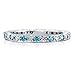 BERRICLE Sterling Silver Round Simulated Blue Topaz Cubic Zirconia CZ Wedding Eternity Band Ring