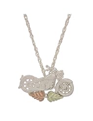 Black Hills Gold Sterling Silver Motorcycle Necklace