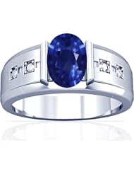 18K White Gold Oval Cut Blue Sapphire Solitaire Ring (GIA Certificate)