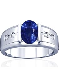 14K White Gold Oval Cut Blue Sapphire Solitaire Ring (GIA Certificate)