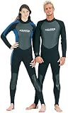 3/2mm Tilos Titanium Skin Chest Full Suit Jumpsuit Wetsuit Mens Black Scuba Dive Diving Surf Surfing Wet Suit
