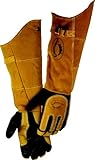 Caiman 1878-5 21-Inch One Size Fits All Genuine American Deerskin Welding Glove with Boarhide Leather Heat Shield and Cuff