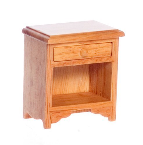 Childrens Toyshop  Toys : Night Stand Oak with Wood Knob 1" Scale Town Square Miniatures