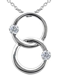 0.54 Ct Round G/H SI2 Diamond 18K White Gold Pendant