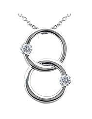 0.54 Ct Round G/H SI1 Diamond 14K White Gold Pendant