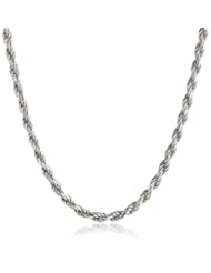 Sterling Silver 060-Guage Diamond-Cut Rope Chain Necklace
