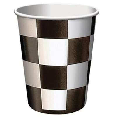 Creative Converting 25 Count Hot or Cold Beverage Cups, Black Check
