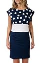 D10 New Ladies Stretch Jersey Block Dress Sizes 6-12 UK