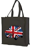 Best of British, Mini Car Union Jack Cotton shopping bag black