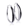 Sterling Silver Criss-Cross Hoop Earrings with Diamond-Accent