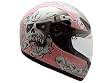 TMS Ladies Pink Skull Full Face Street Motorcycle Helmet (Small)