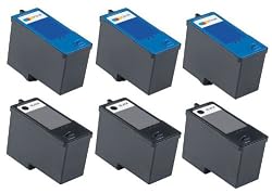 6-Pack (3BK+3C) Series 7 Remanufactured Hi-Yield Ink for Dell CH882 CH883 All-in-One 966 / 968 / 968w Printer