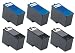 6-Pack (3BK+3C) Series 7 Remanufactured Hi-Yield Ink for Dell CH882 CH883 All-in-One 966 / 968 / 968w Printer