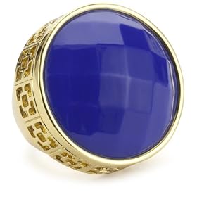 smoky quartz ring Trina Turk Gold And Electric Blue Shanghai 