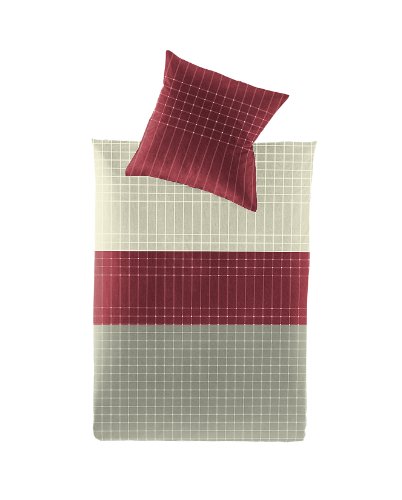 Irisette 8040_60 Lana Feinbiber Bettw&auml;sche 155 x 220 cm,  rot