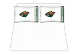 Best Quality Micro Fiber Sheet Set - Minnesota Wild NHL /Color White Size Full
