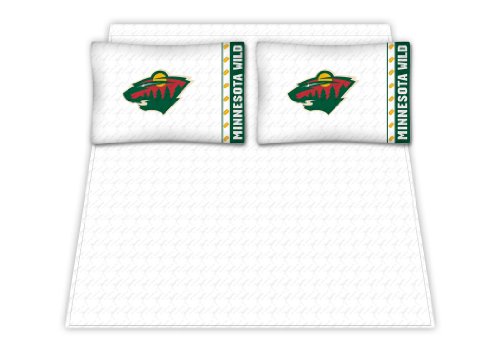 Best Quality Micro Fiber Sheet Set - Minnesota Wild NHL /Color White Size Twin