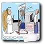 Rich Diesslins Religion Heaven Hell Cartoons - Extreme Heavenly Security Measures - Mouse Pads