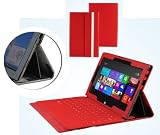 Navitech Ruby Red Bicast Leather Case Cover Sleeve For The Microsoft Surface Tab Windows RT & Windows 8 Pro