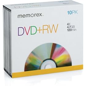 Memorex 864614-10C DVD+RW 4x 10 Pack Jewel Case
