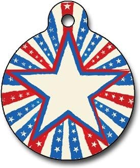 Patriotic Star Full-Color Personalized Custom Key Chain