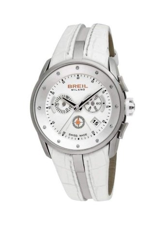 BREIL-Damen-Armbanduhr MILANO CHR SS CASE WHITE STRAP DIAMONDS BW0472