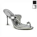 Pleaser Shoes WomenOs JEWEL-08, 4'' Toe Ring Single Band Slide W/Rhinestones, Available in 2 colors